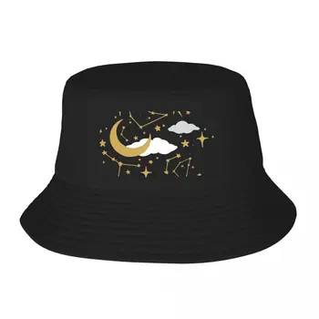Новые Небесные звезды и Луны в золотисто-белом цвете, широкополая шляпа, пляжная уличная одежда, роскошная шляпа, солнцезащитная кепка для мальчиков, женская кепка