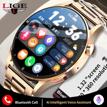 Новые смарт-часы LIGE с Bluetooth-вызовом, женские часы для физического здоровья, мужские Инфракрасные часы для контроля температуры тела, кислорода в крови, умные часы
