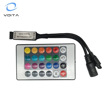 Светодиодный контроллер RGB постоянного тока 12 В с 24-клавишным пультом дистанционного управления, диммер для светодиодных лент