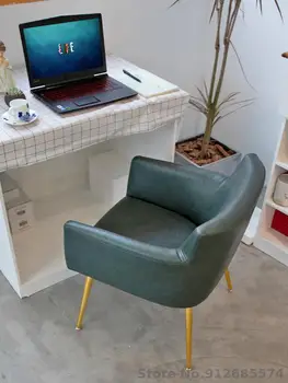 Скандинавский современный обеденный стул с легкой роскошной спинкой для дома, стул для макияжа, рабочий стол для спальни, компьютерный стул для ногтей.