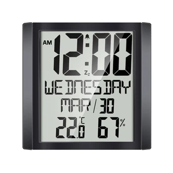 Цифровой дисплей Будильник Домашний офис Большой экран Температурный календарь Гостиная Современный дизайн Дата Настенные часы Влажность Спальня